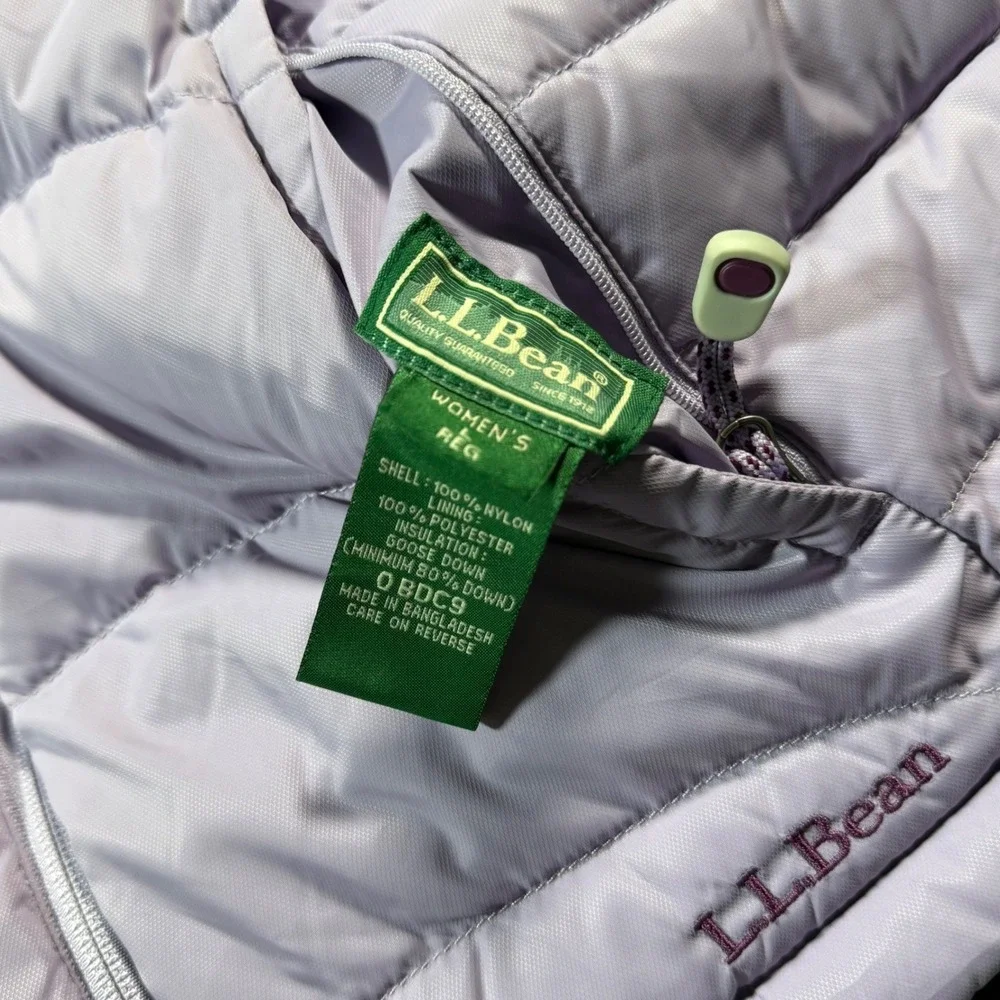 Y2K LL Bean Reversible Goose Down‎ Puffer Vest Purple Womens Large Full Zip